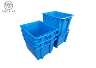 Τετραγωνικά κιβώτια Tote ψαριών πλαστικά με το βαθμό τροφίμων καπακιών 505 * 410 * 320 χιλ. μπλε/γκρι