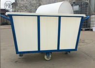 500kg βαρέων καθηκόντων πλαστικό καροτσάκι πλυντηρίων στις ρόδες για υφαντικό βιομηχανικό LLDPE