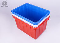 W140 υφαντικά πλαστικά κιβώτια δοχείων, μπλε/κόκκινες βιομηχανικές μεγάλες πλαστικές σκάφες συσσώρευσης