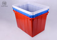 Μεγάλα στερεά να τοποθετηθεί πλαστικά κιβώτια δοχείων, κόκκινη/μπλε πλαστική ανακύκλωση εμπορευματοκιβωτίων αποθήκευσης