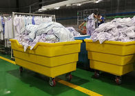 400-800kg πολυ κιβωτίων φορτηγών μισό ανοίγματος πολυ καροτσάκι πλυντηρίων λινού εμπορικό στις ρόδες